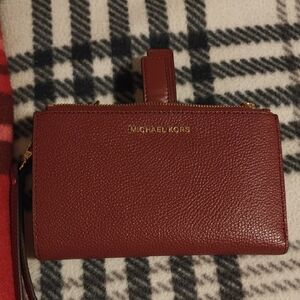 Michael Kors Brown Leather Wristlet